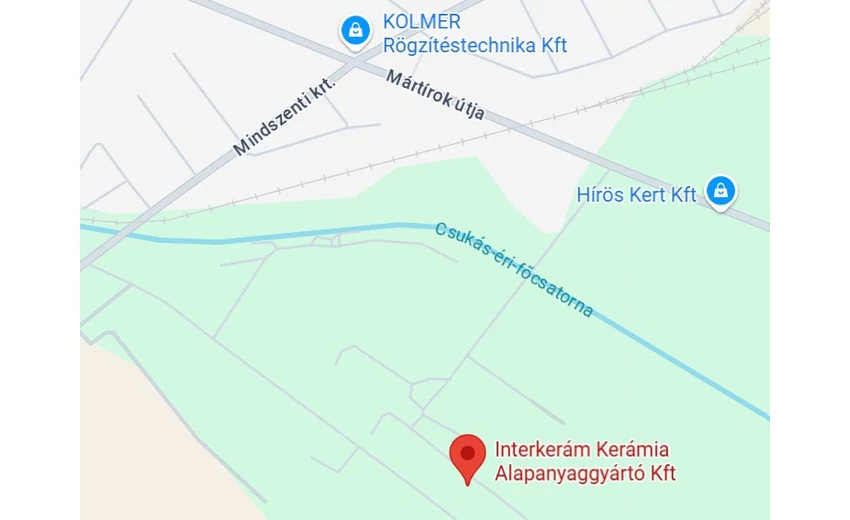Térkép, amely az fizikai üzletet és környékét mutatja.